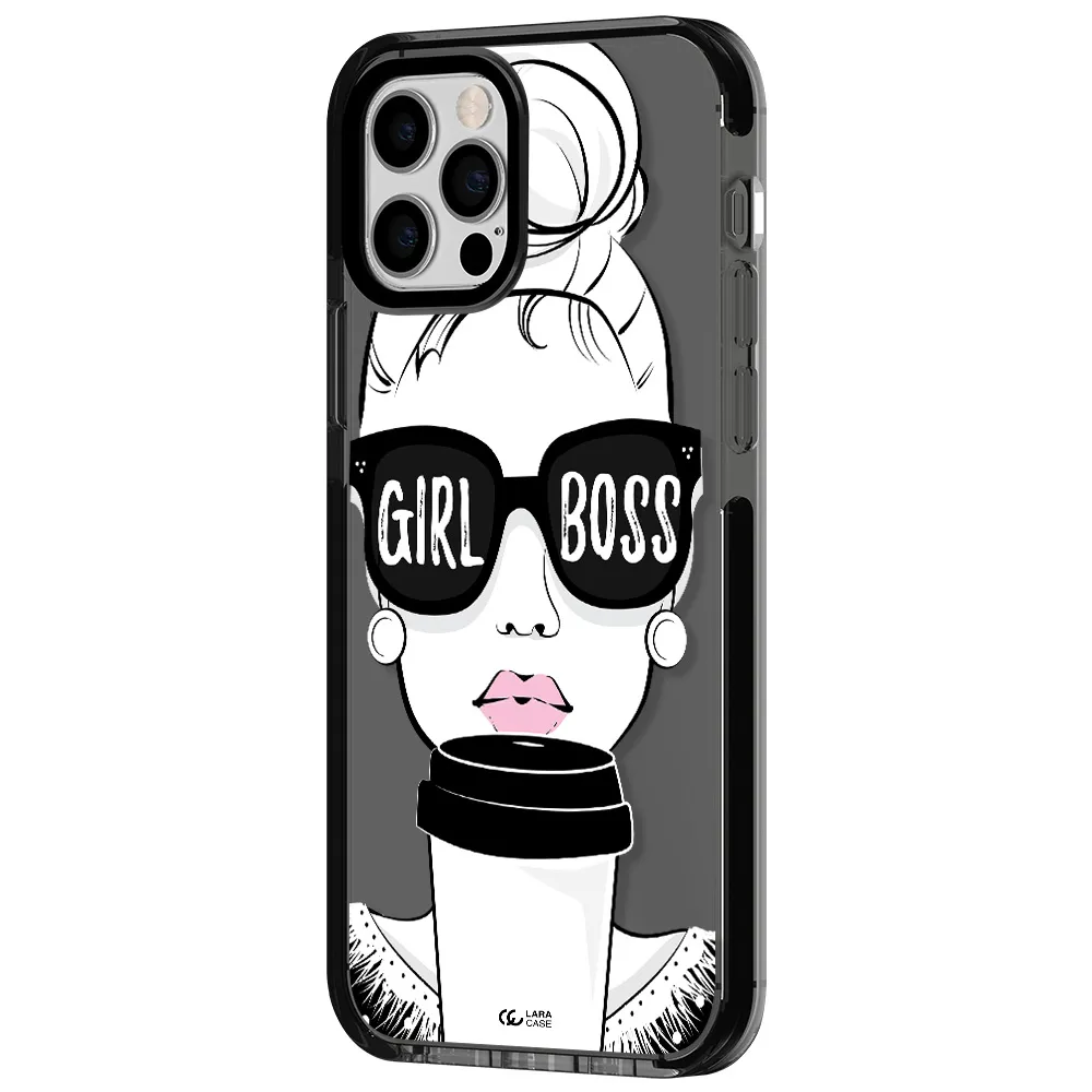 Girl Boss Apple iPhone 12 pro impact Smoke Black Case