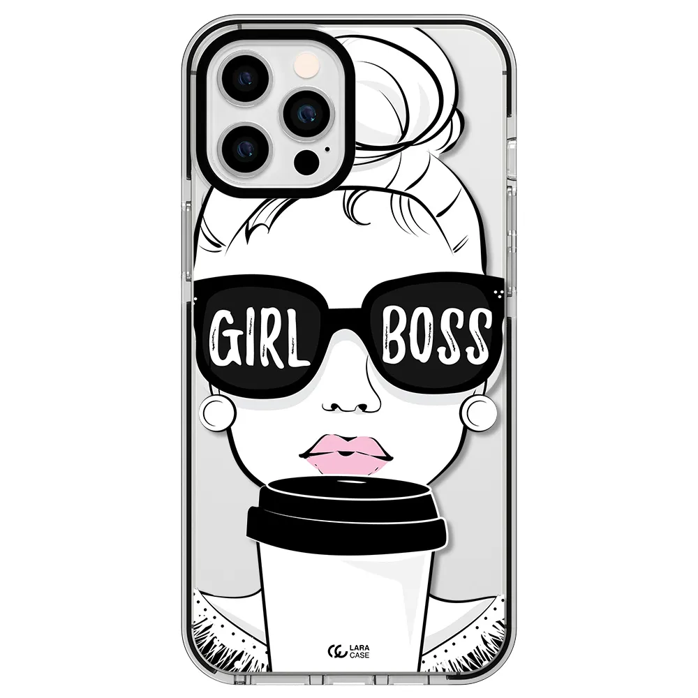 Girl Boss Apple iPhone 12 pro max impact black border Case