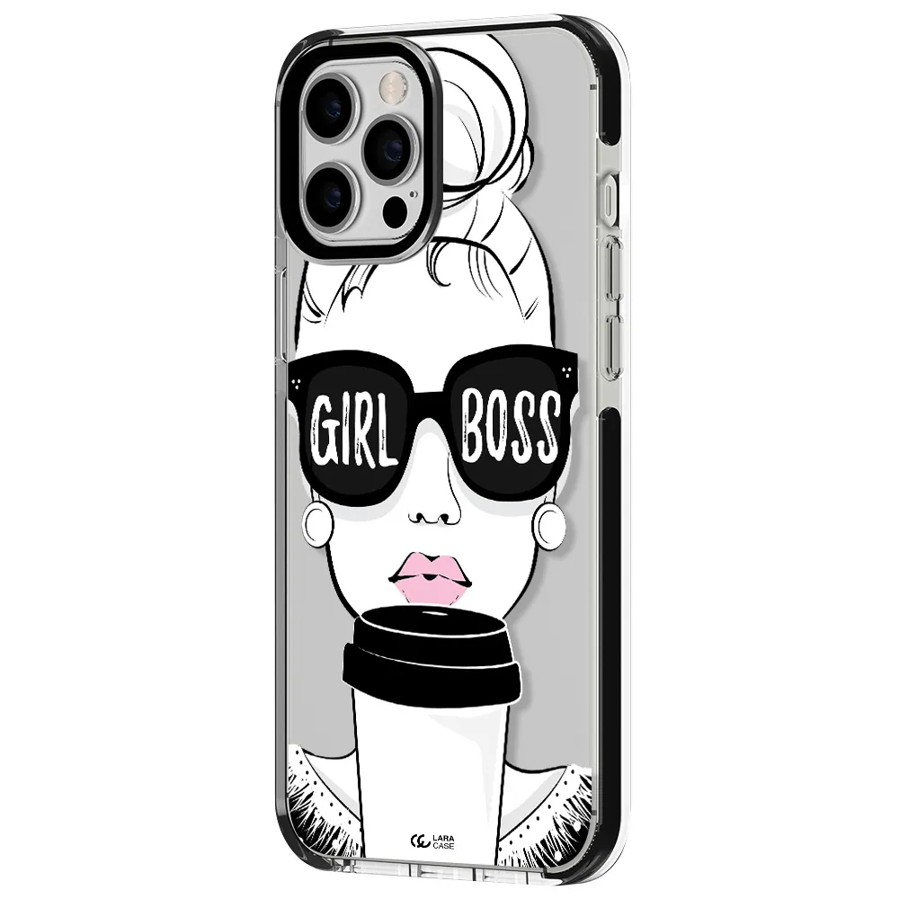 Girl Boss Apple iPhone 12 pro max impact black border Case