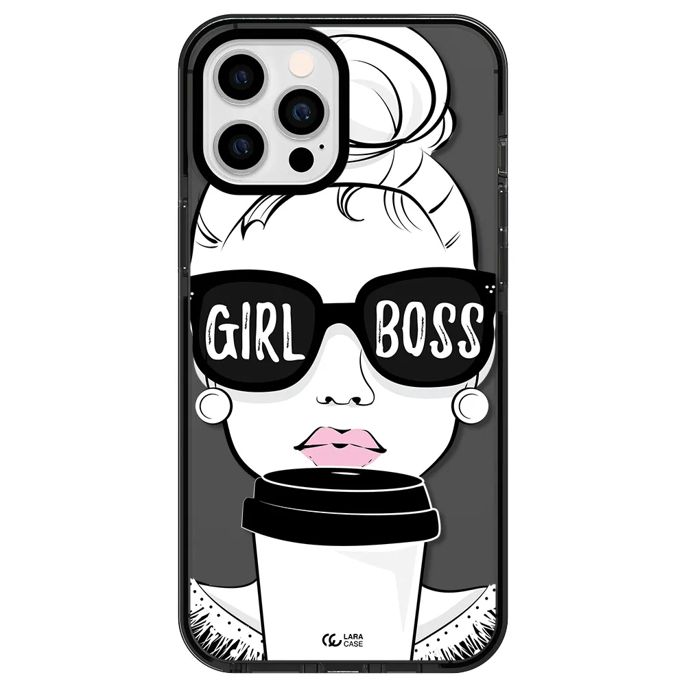 Girl Boss Apple iPhone 12 pro max impact Smoke Black Case