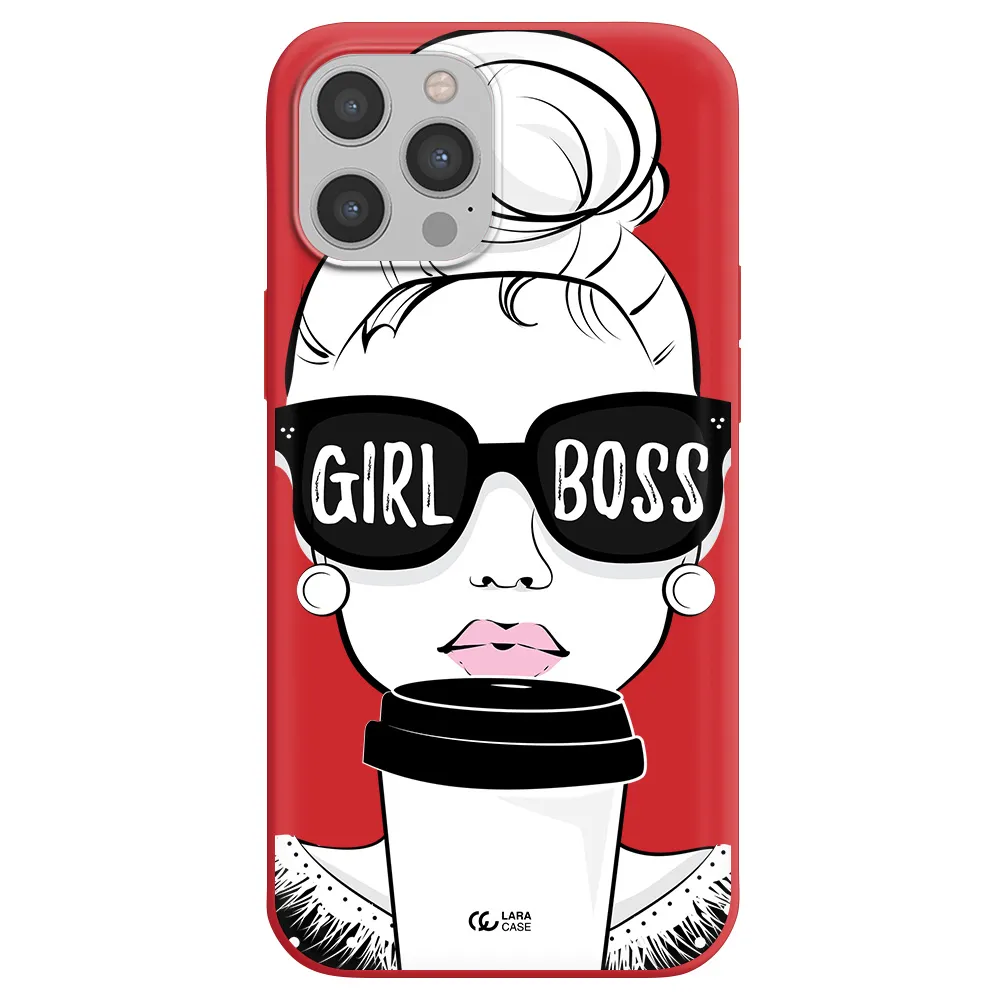 Girl Boss Apple iPhone 12 pro max Silicone Imperial Red Case
