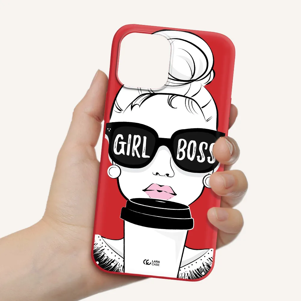 Girl Boss Apple iPhone 12 pro max Silicone Imperial Red Case