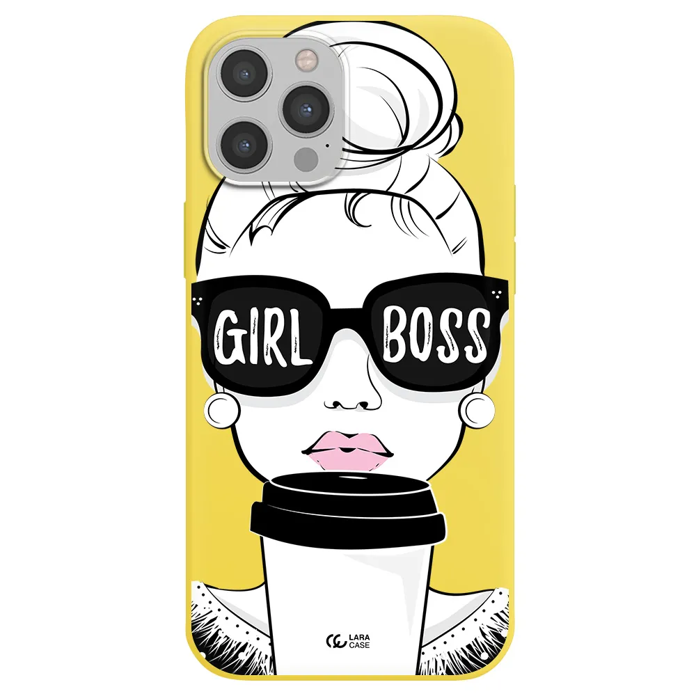 Girl Boss Apple iPhone 12 pro Silicone canary yellow Case