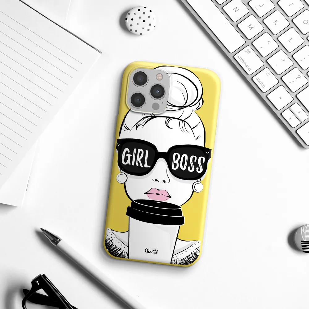 Girl Boss Apple iPhone 12 pro Silicone canary yellow Case