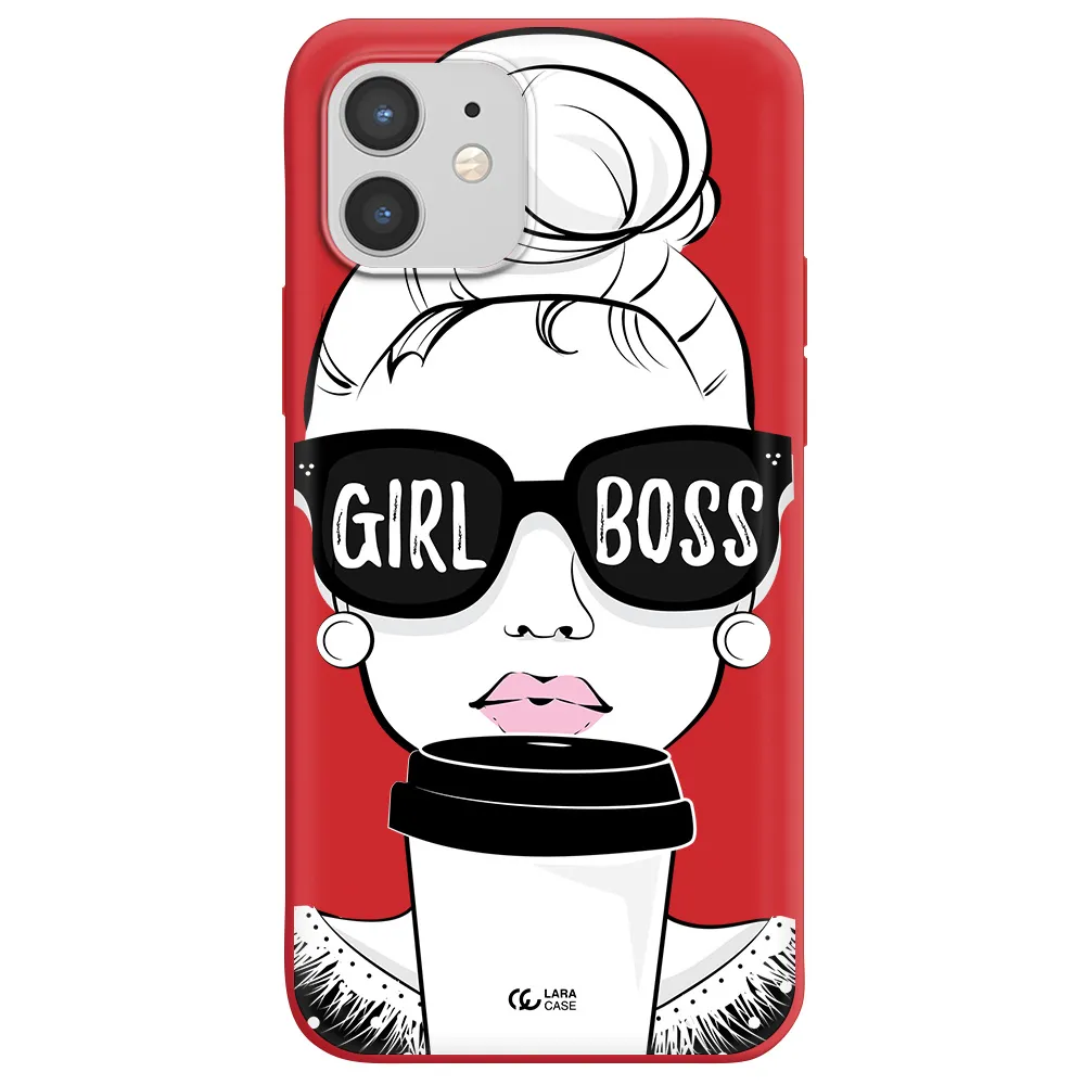 Girl Boss Apple iPhone 12 Silicone Imperial Red Case