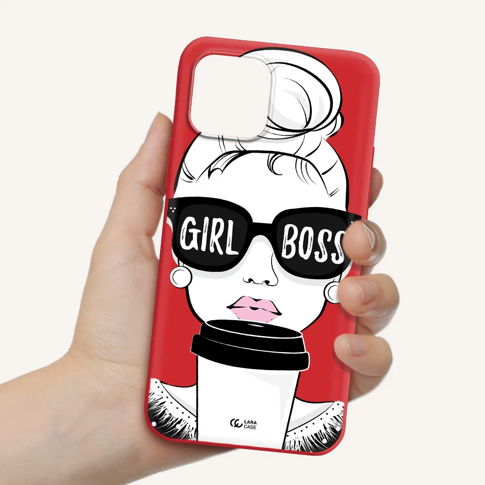 Girl Boss Apple iPhone 12 Silicone Imperial Red Case