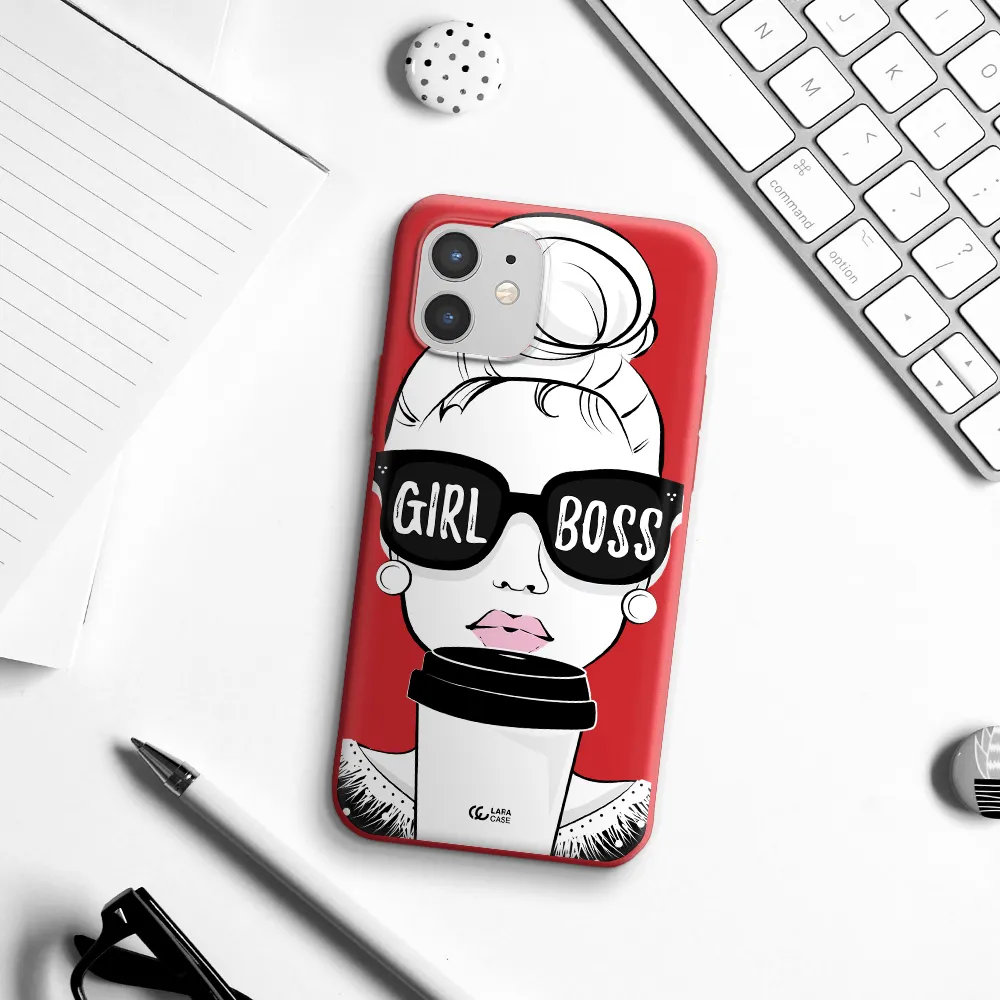 Girl Boss Apple iPhone 12 Silicone Imperial Red Case