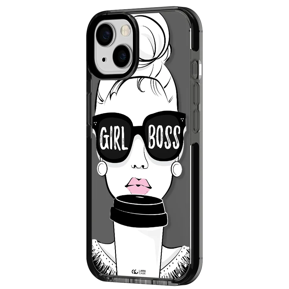 Girl Boss Apple iPhone 13 impact Smoke Black Case