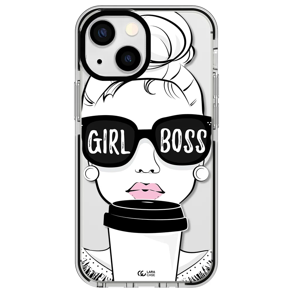 Girl Boss Apple iPhone 13 mini impact black border Case