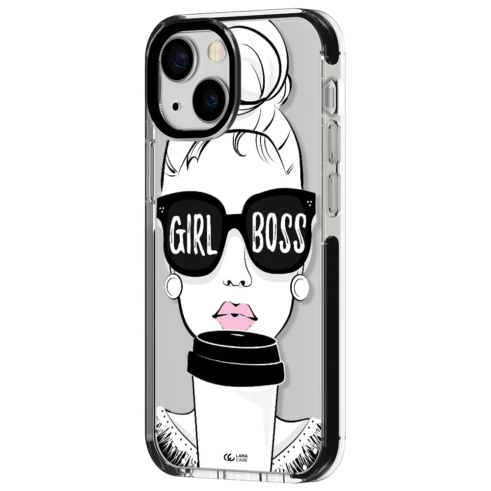 Girl Boss Apple iPhone 13 mini impact black border Case
