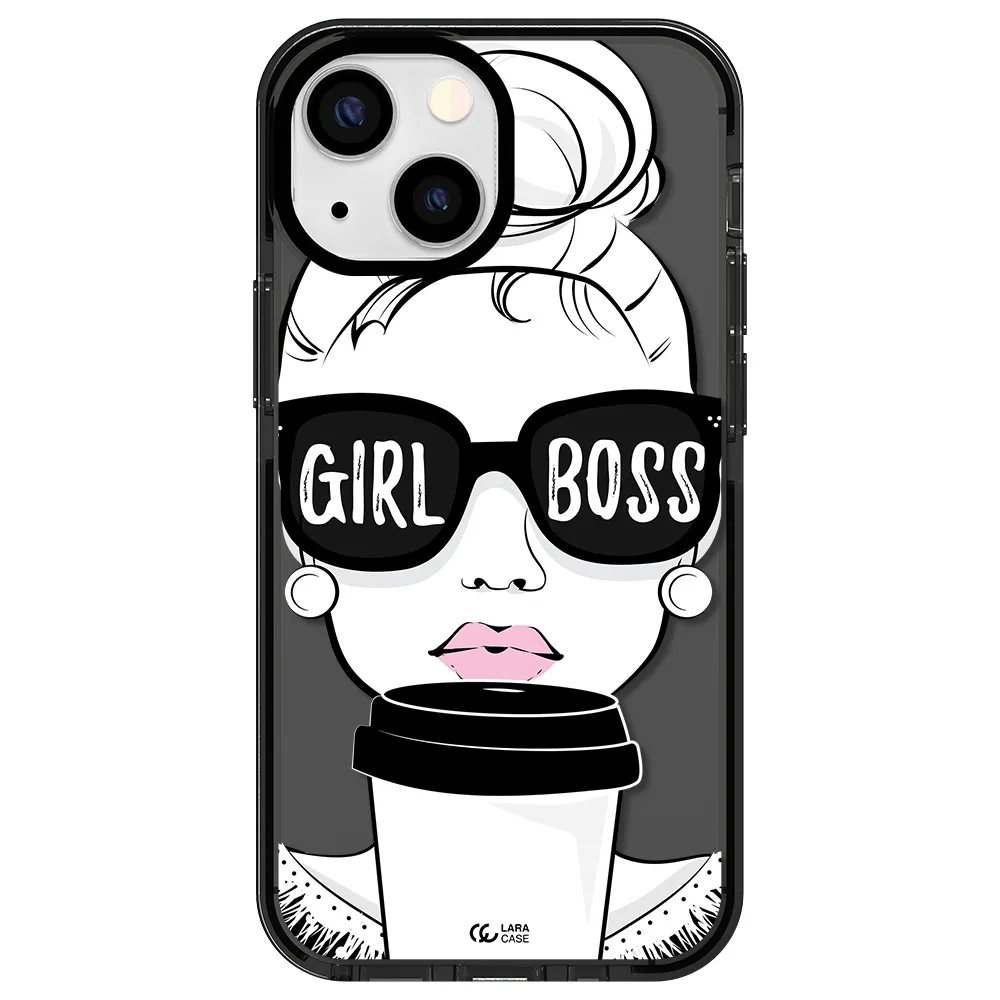 Girl Boss Apple iPhone 13 mini impact Smoke Black Case