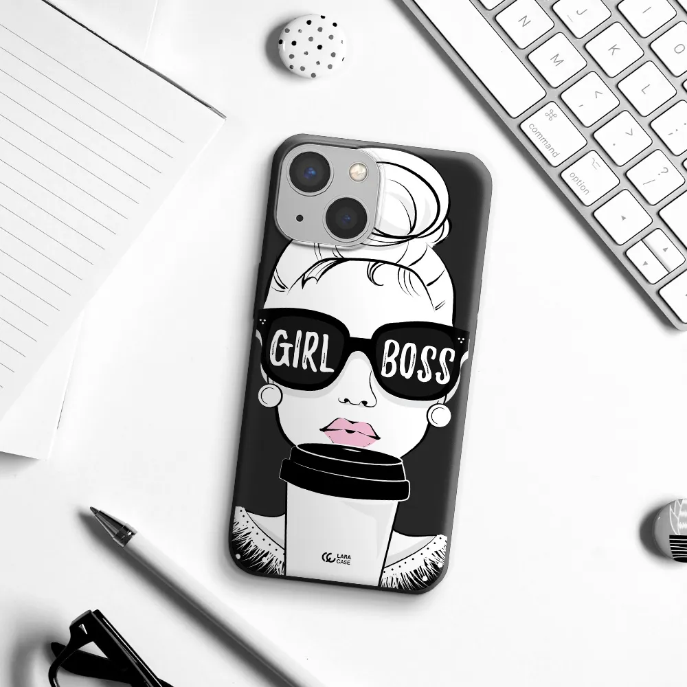Girl Boss Apple iPhone 13 mini Silicone black Case
