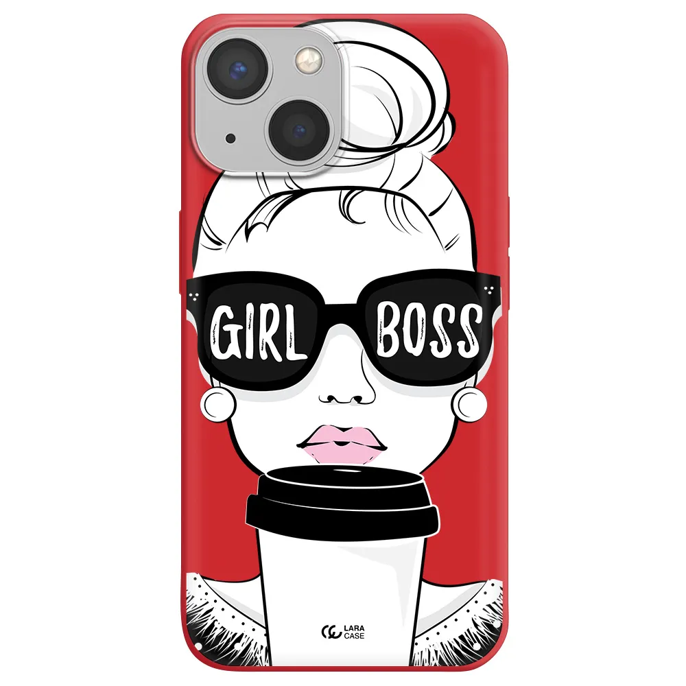 Girl Boss Apple iPhone 13 mini Silicone Imperial Red Case