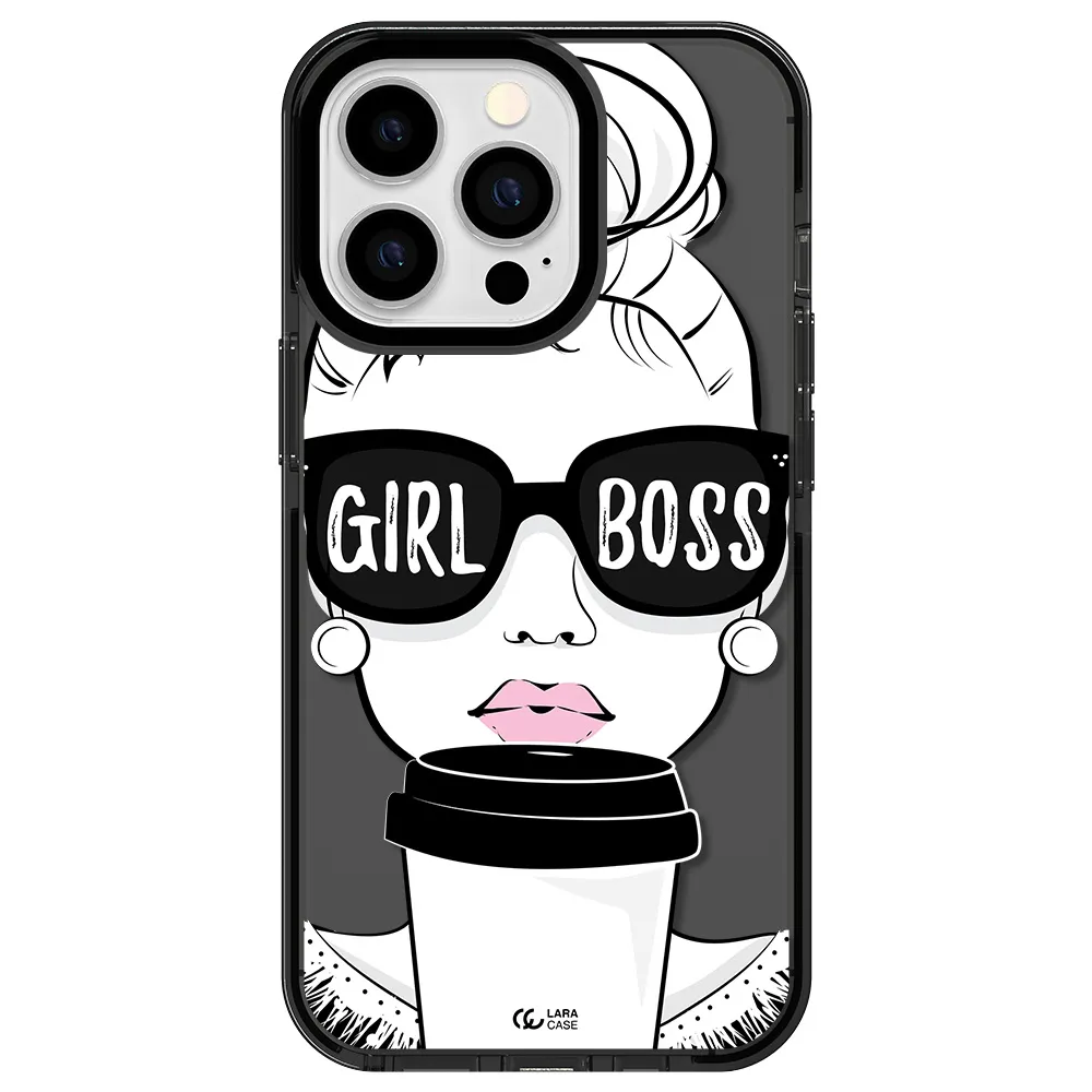 Girl Boss Apple iPhone 13 Pro impact Smoke Black Case