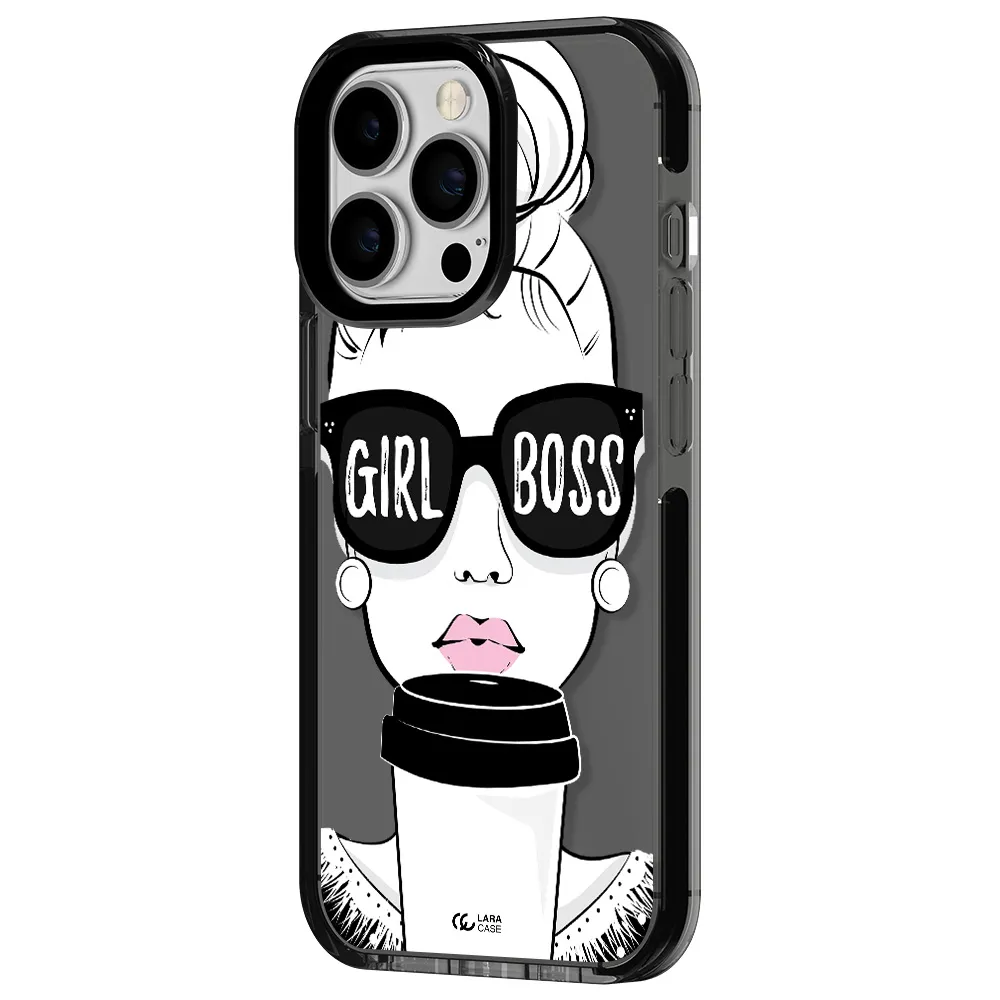 Girl Boss Apple iPhone 13 Pro impact Smoke Black Case
