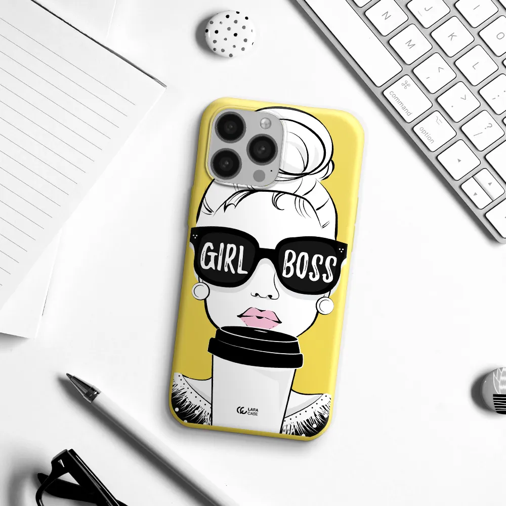 Girl Boss Apple iPhone 13 Pro Max Silicone canary yellow Case