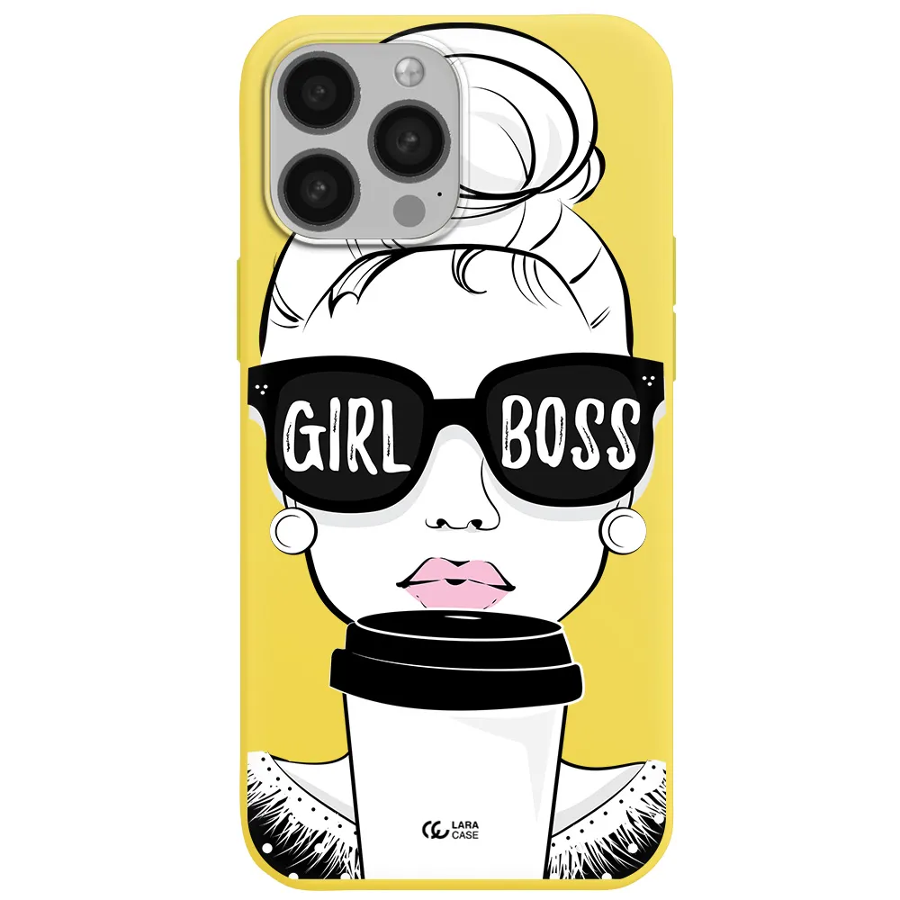 Girl Boss Apple iPhone 13 Pro Silicone canary yellow Case