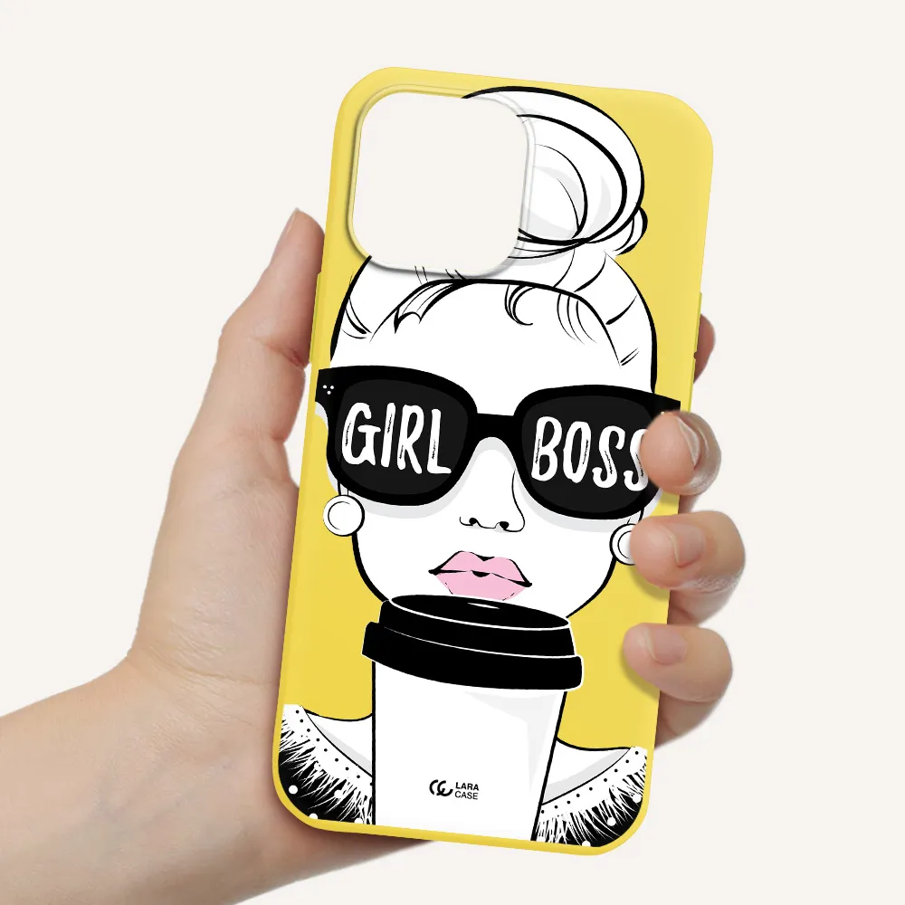 Girl Boss Apple iPhone 13 Pro Silicone canary yellow Case