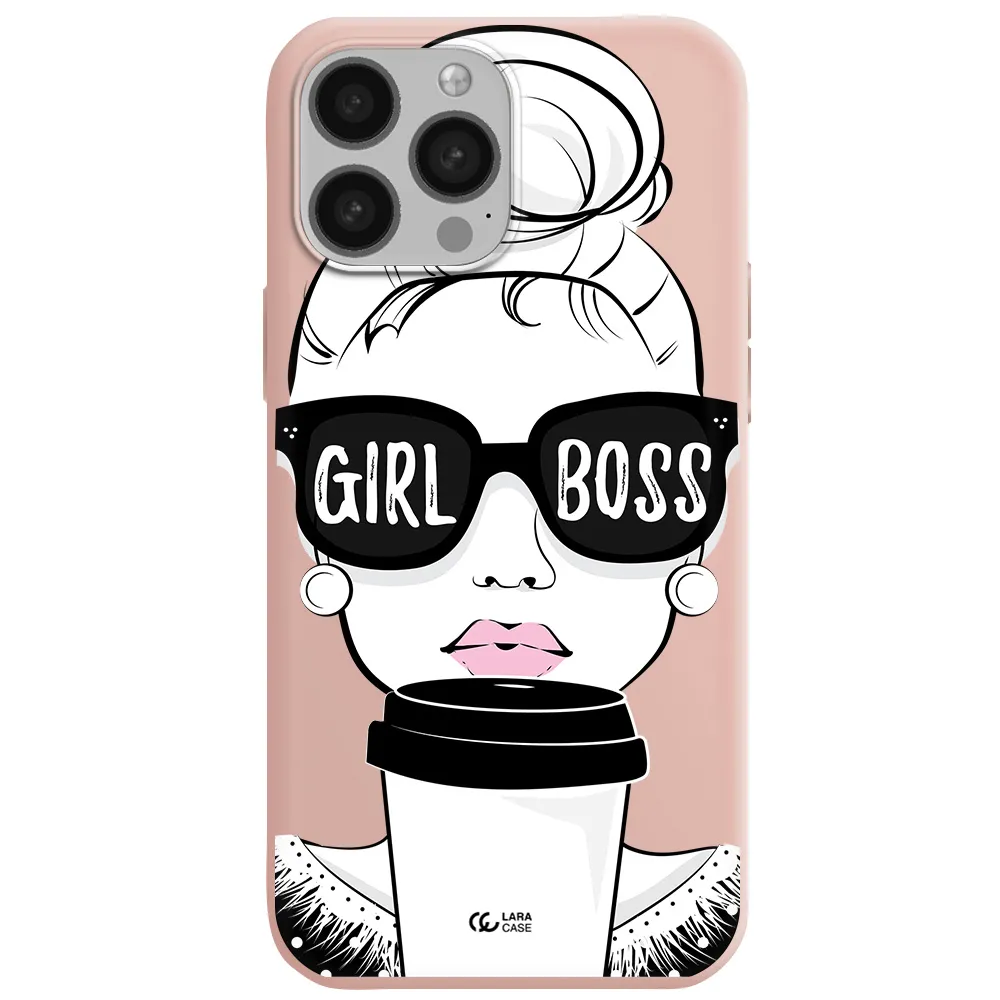 Girl Boss Apple iPhone 13 Pro Silicone pastel pink Case