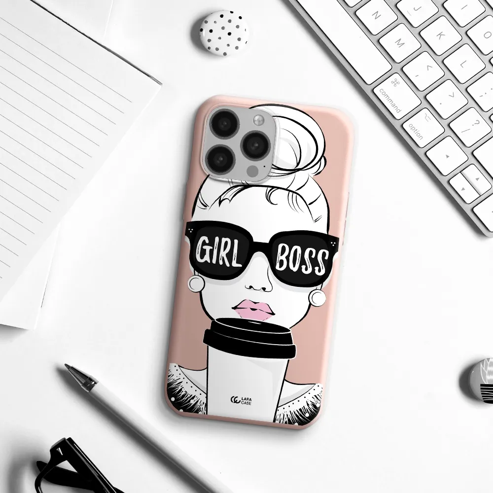 Girl Boss Apple iPhone 13 Pro Silicone pastel pink Case