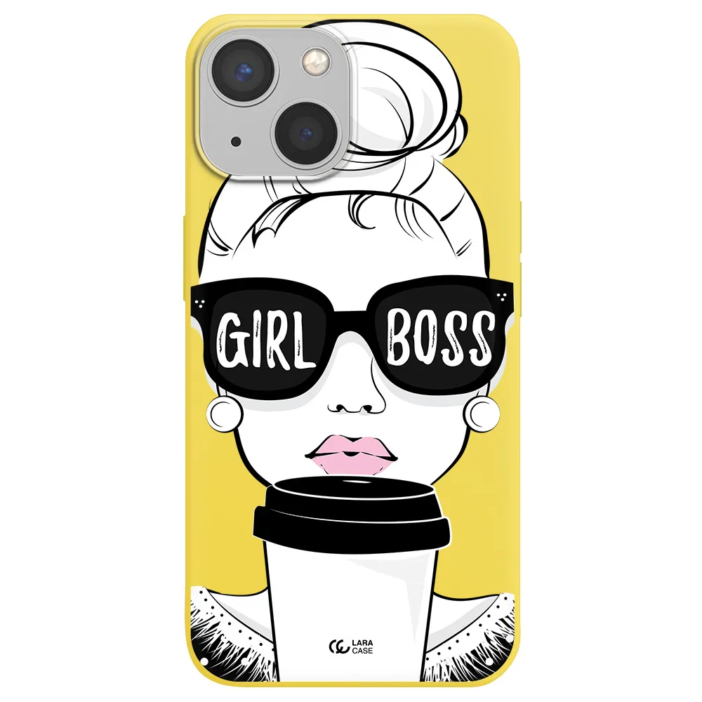 Girl Boss Apple iPhone 13 Silicone canary yellow Case