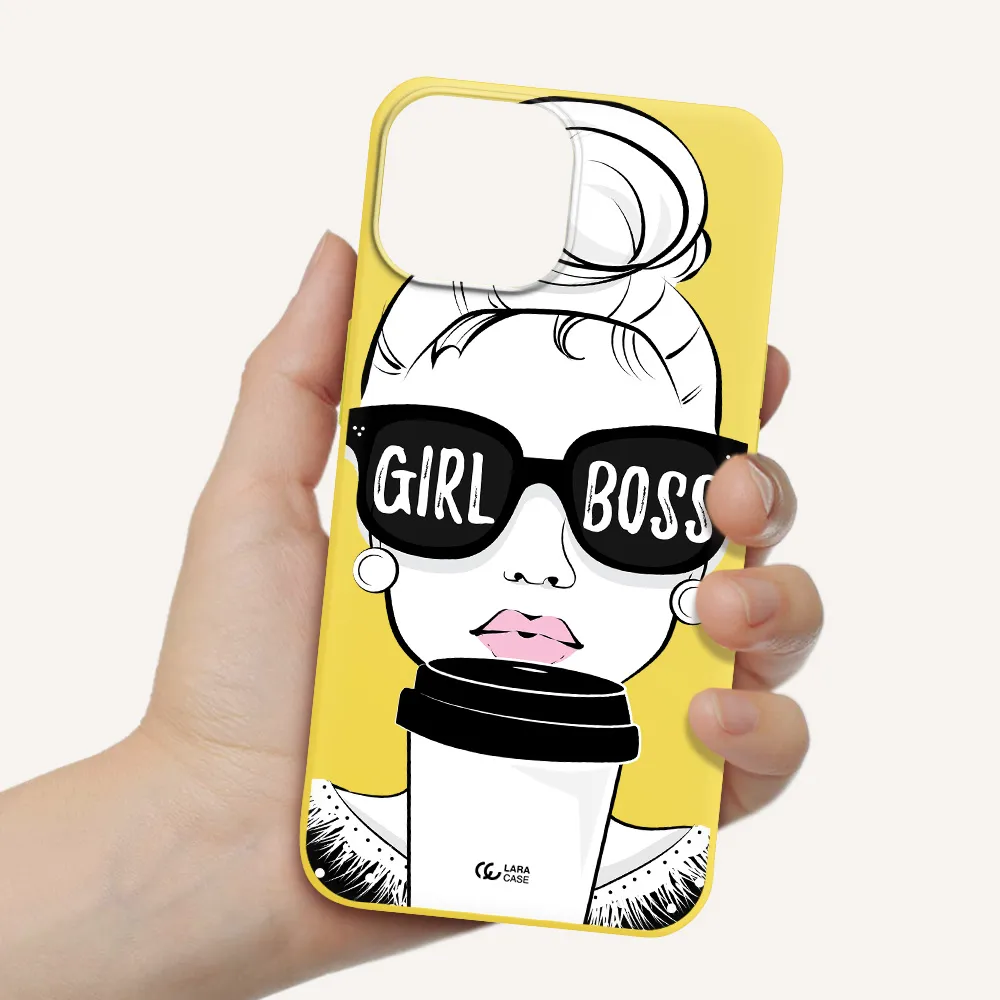 Girl Boss Apple iPhone 13 Silicone canary yellow Case