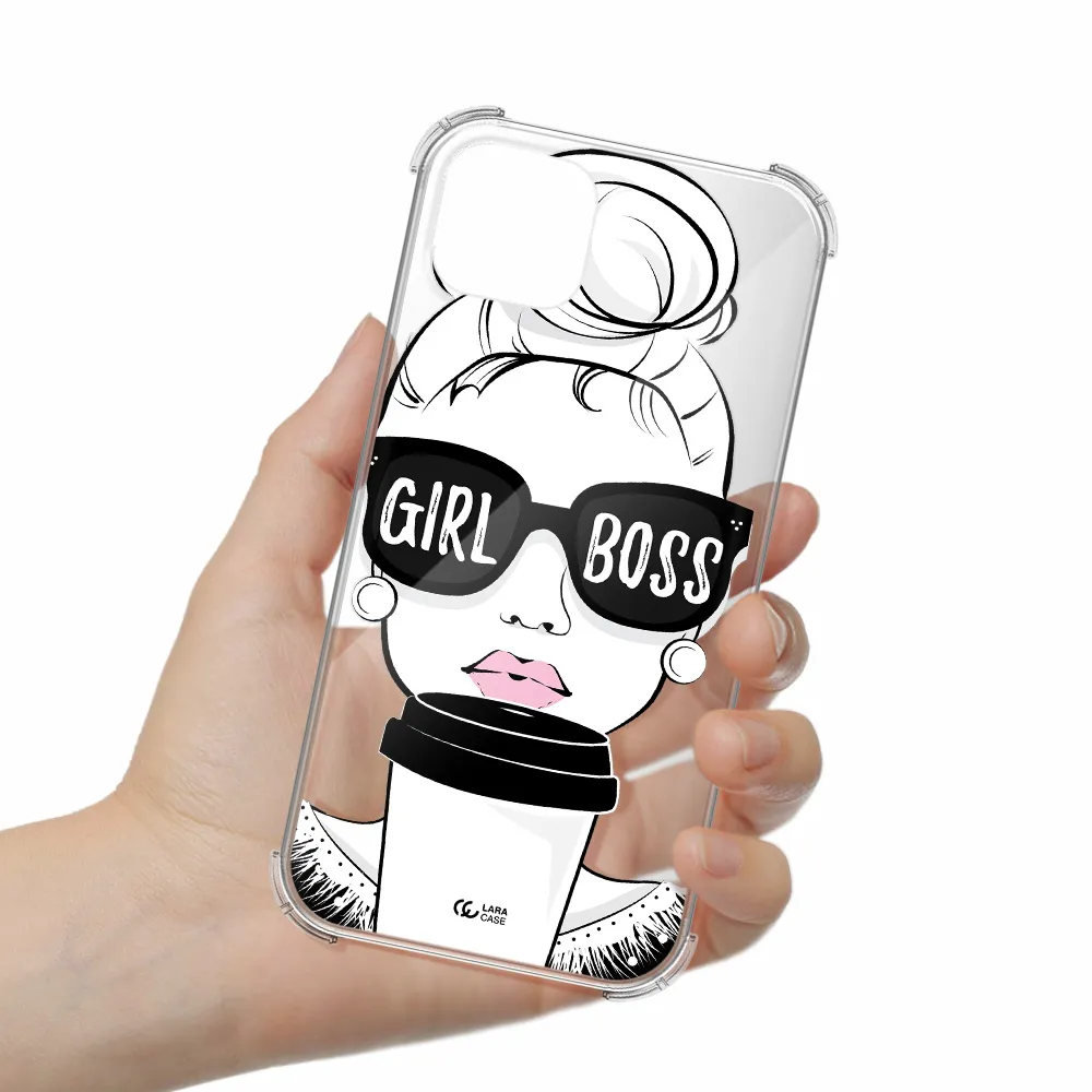 Girl Boss Apple iPhone 14 plus Clear PC Case