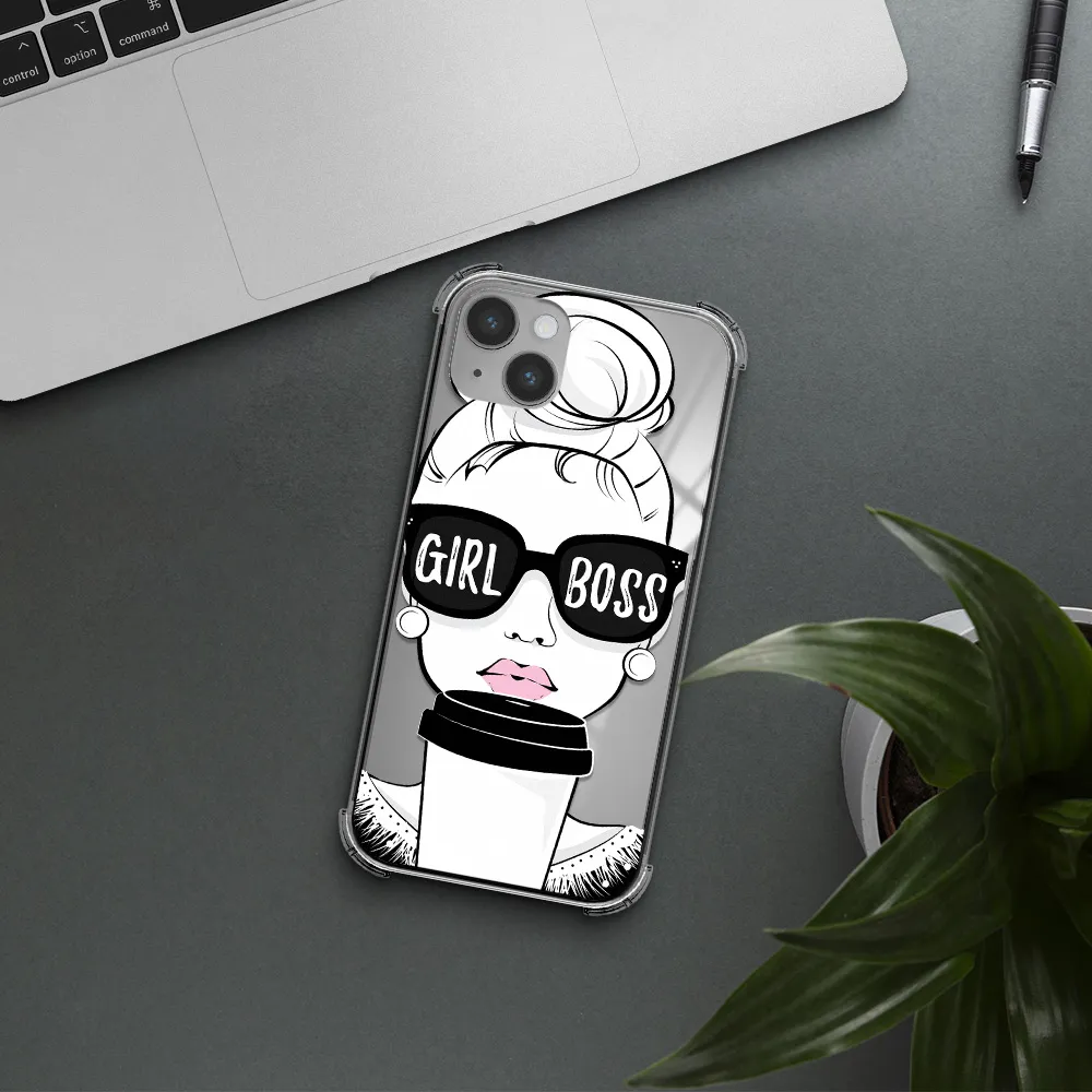 Girl Boss Apple iPhone 14 plus Clear PC Case