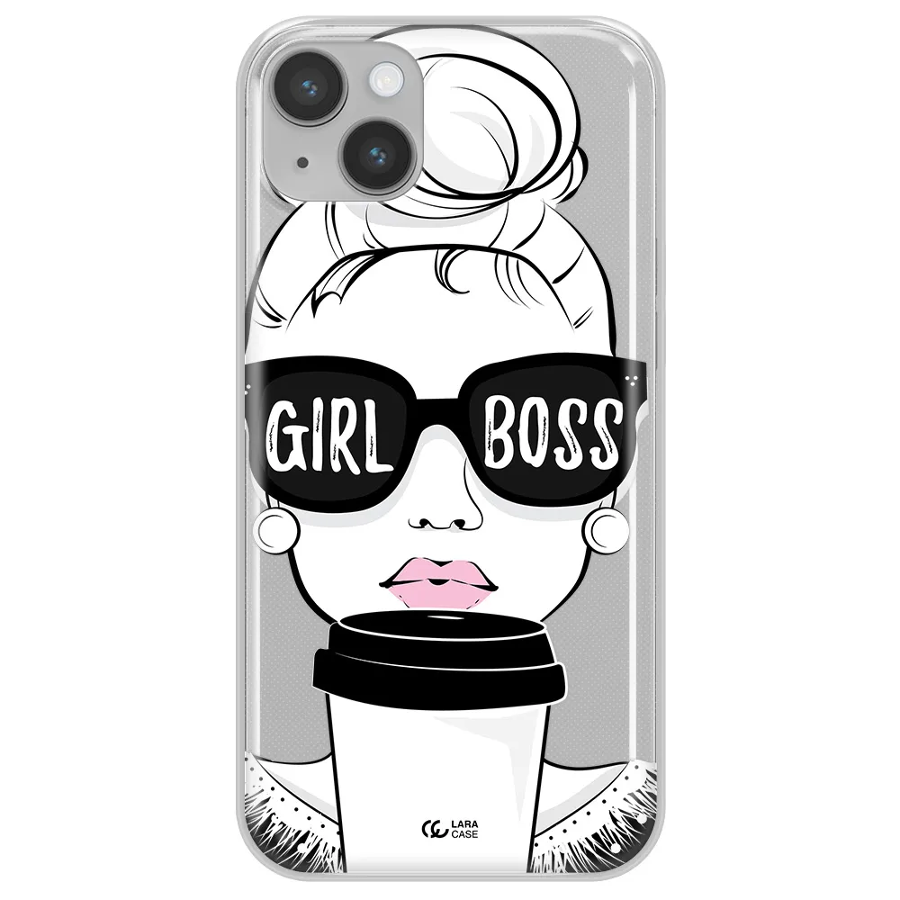 Girl Boss Apple iPhone 14 plus Clear TPU Case