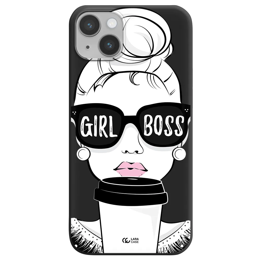 Girl Boss Apple iPhone 14 plus Silicone black Case