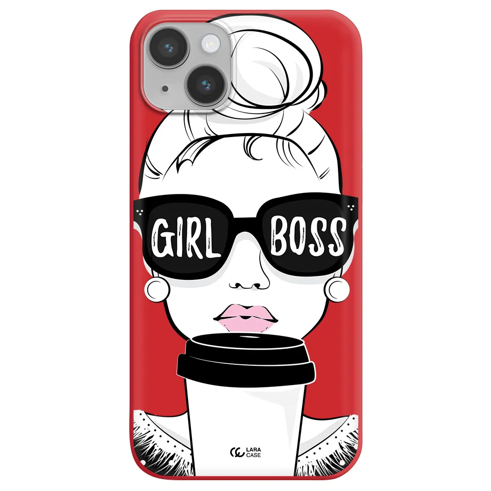 Girl Boss Apple iPhone 14 plus Silicone Imperial Red Case