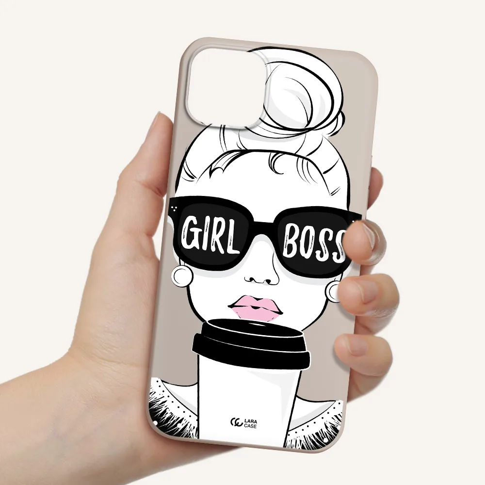 Girl Boss Apple iPhone 14 plus Silicone Stone Case