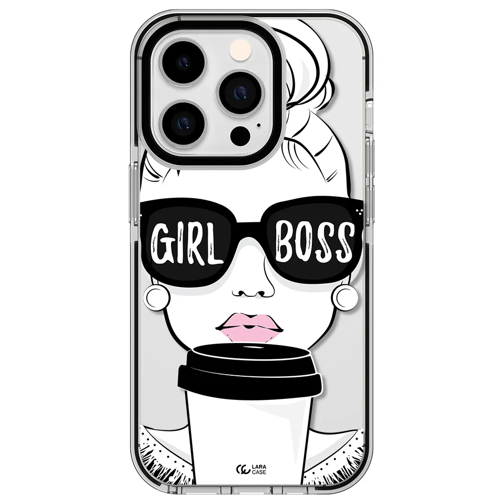 Girl Boss Apple iPhone 14 pro impact black border Case
