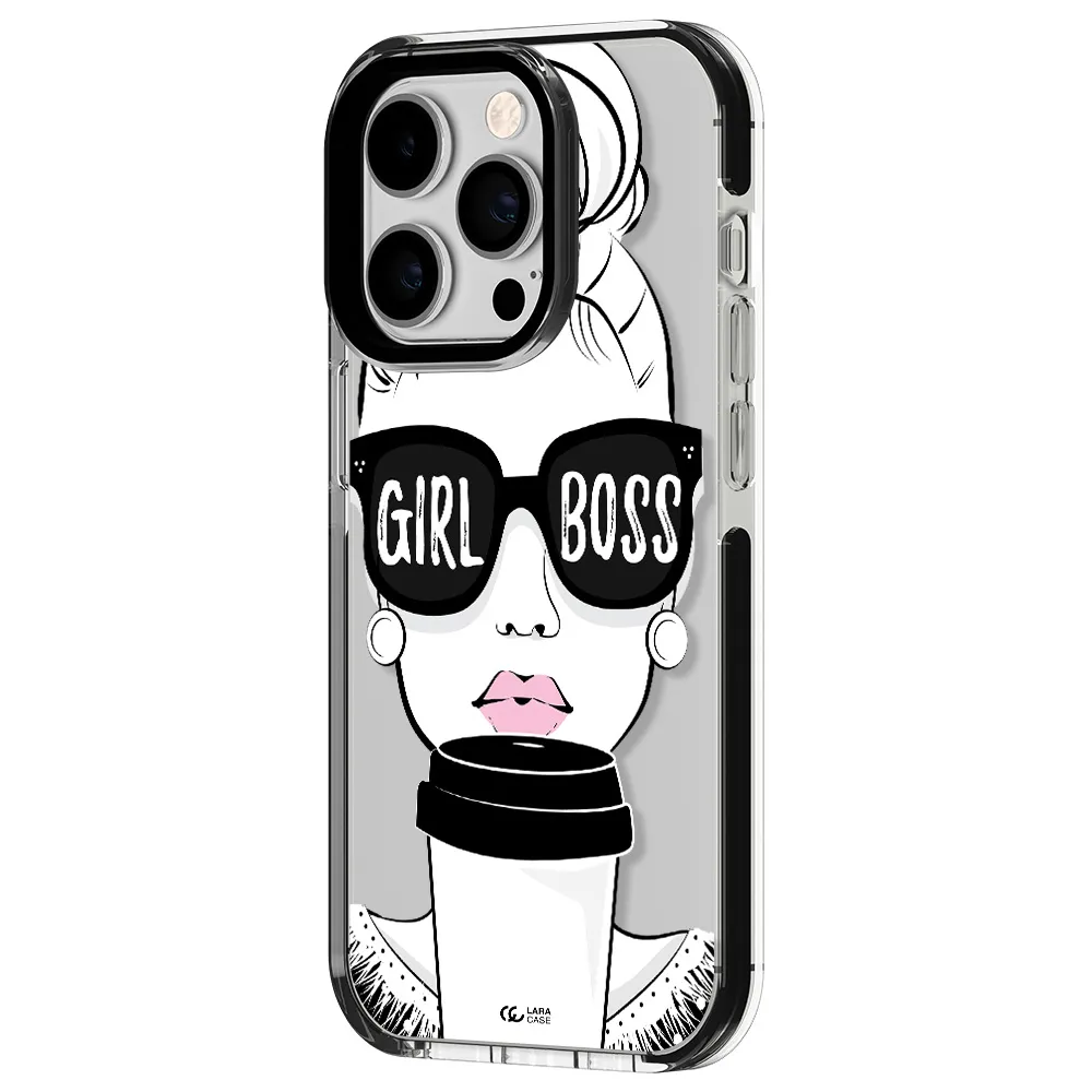 Girl Boss Apple iPhone 14 pro impact black border Case