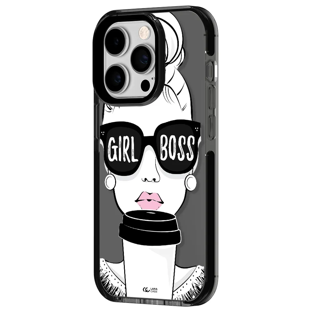 Girl Boss Apple iPhone 14 pro impact Smoke Black Case