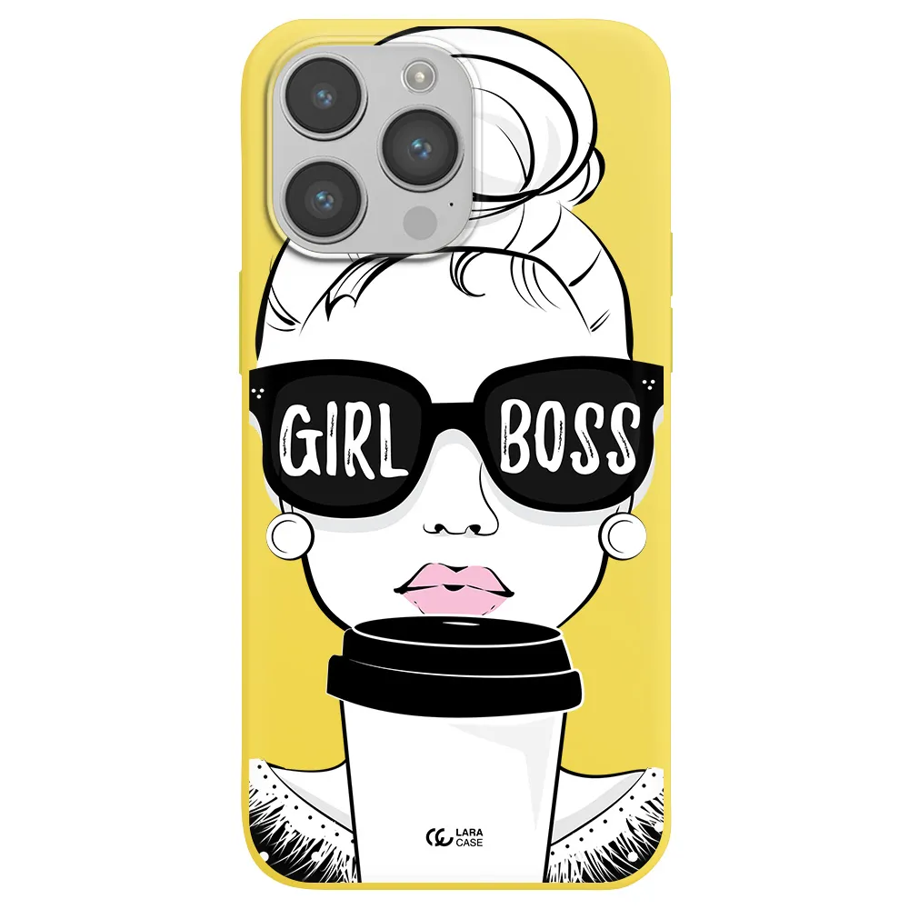Girl Boss Apple iPhone 14 pro max Silicone canary yellow Case