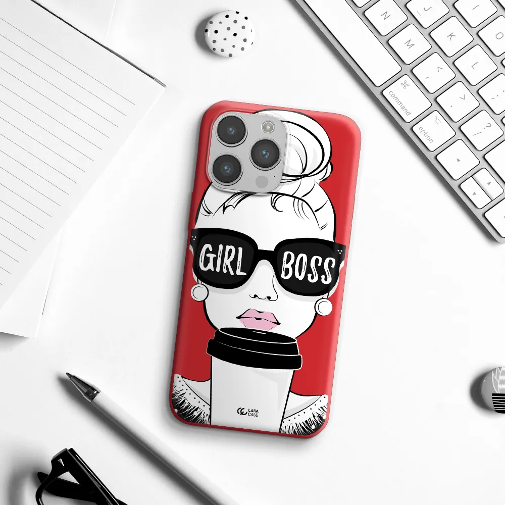 Girl Boss Apple iPhone 14 pro max Silicone Imperial Red Case