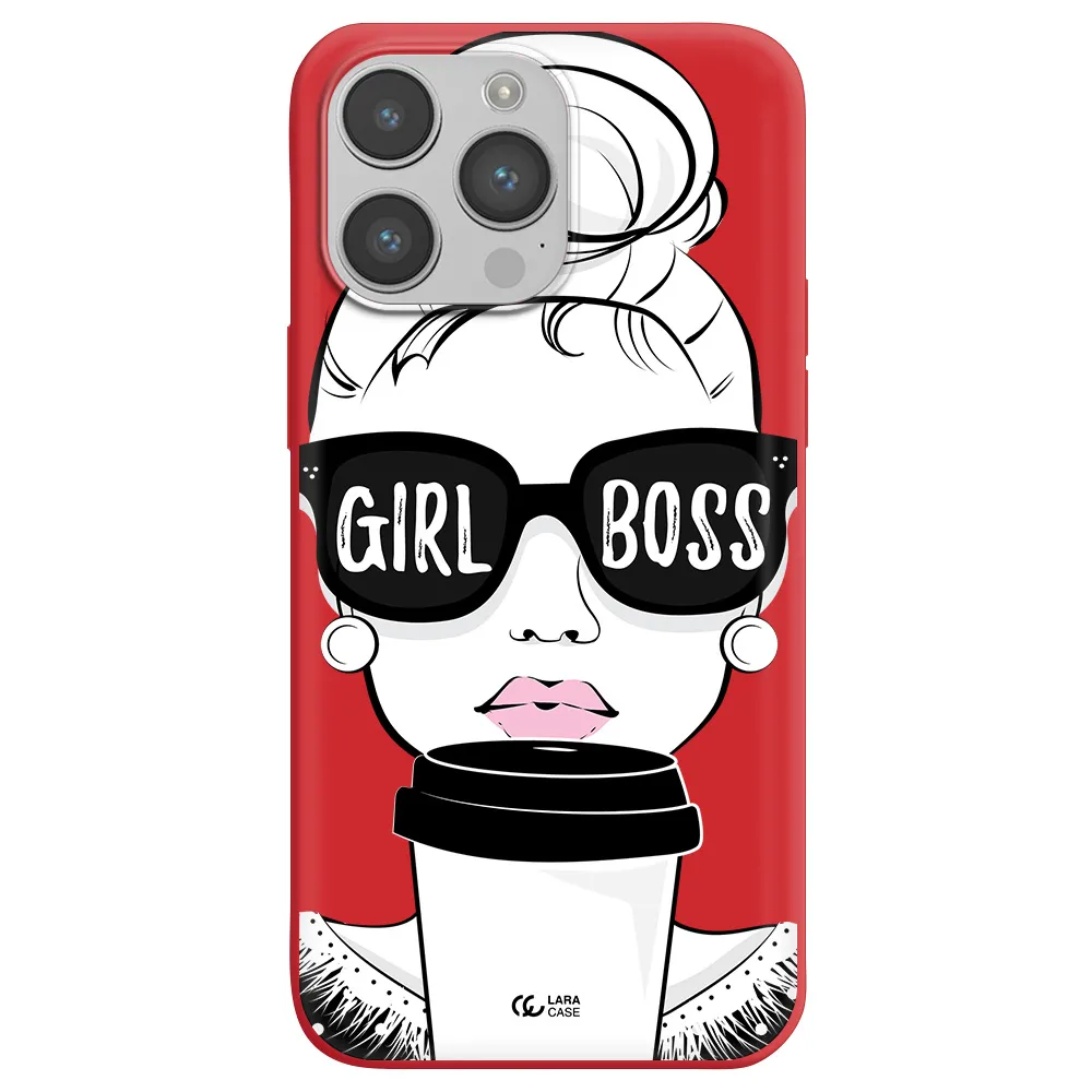Girl Boss Apple iPhone 14 pro Silicone Imperial Red Case