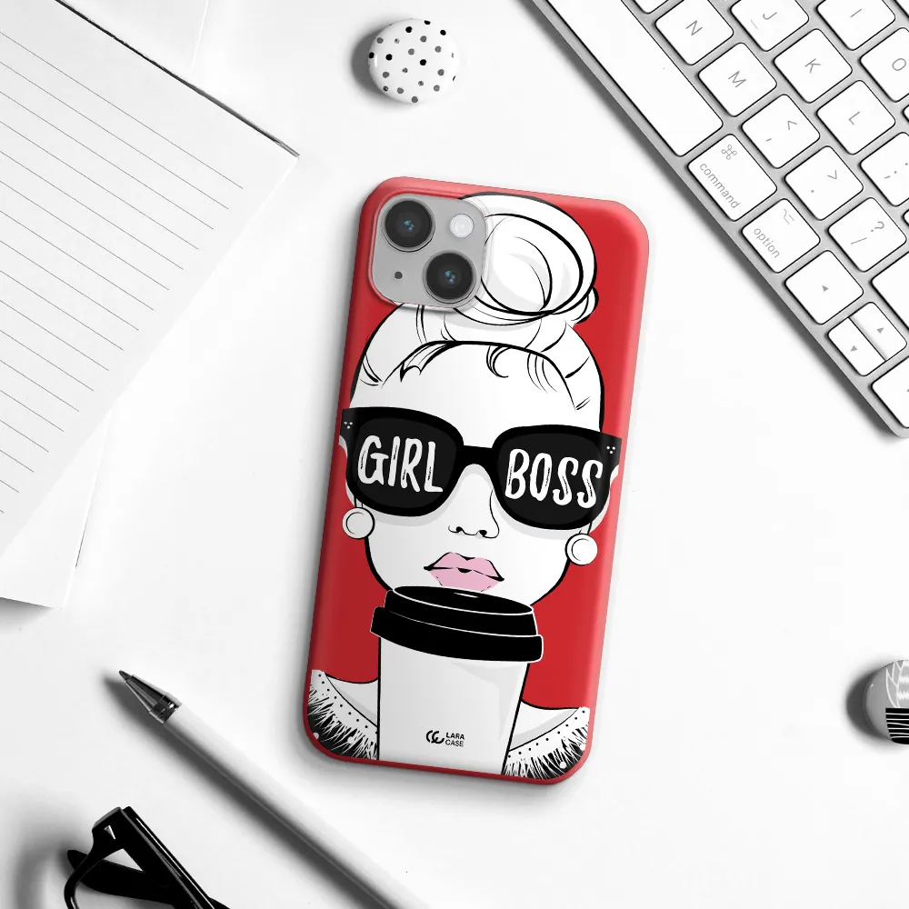 Girl Boss Apple iPhone 14 Silicone Imperial Red Case