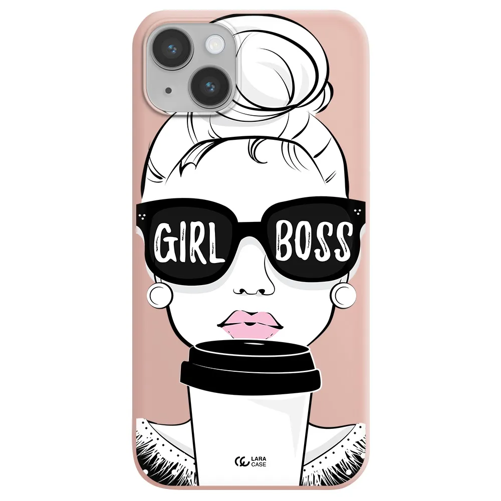 Girl Boss Apple iPhone 14 Silicone pastel pink Case