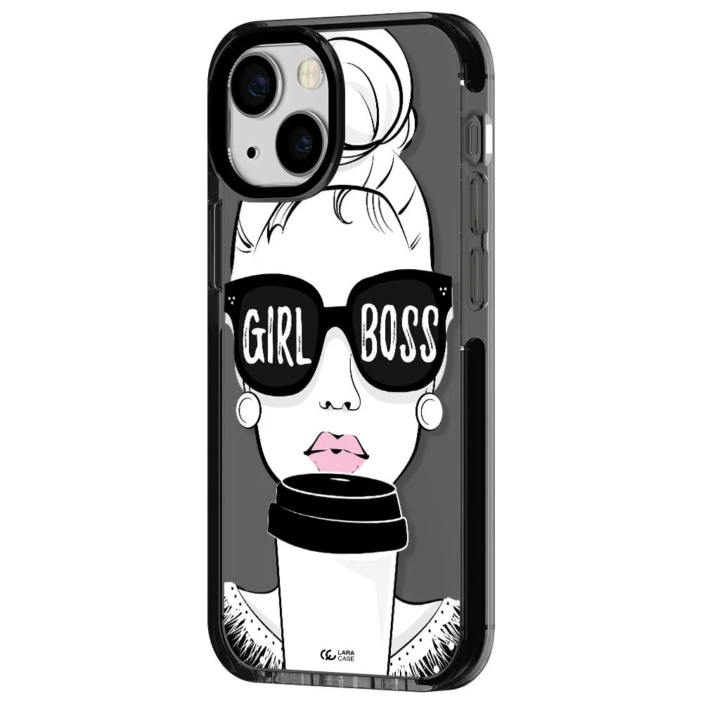 Girl Boss Apple iPhone 15 impact Smoke Black Case
