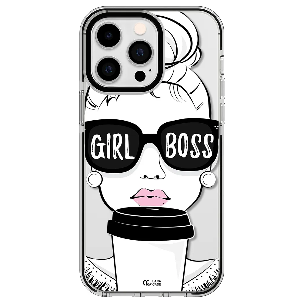 Girl Boss Apple iPhone 15 Pro Max impact black border Case