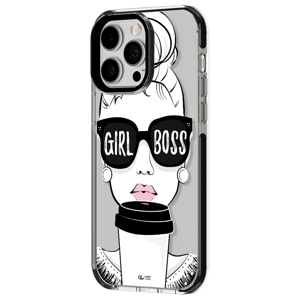 Girl Boss Apple iPhone 15 Pro Max impact black border Case