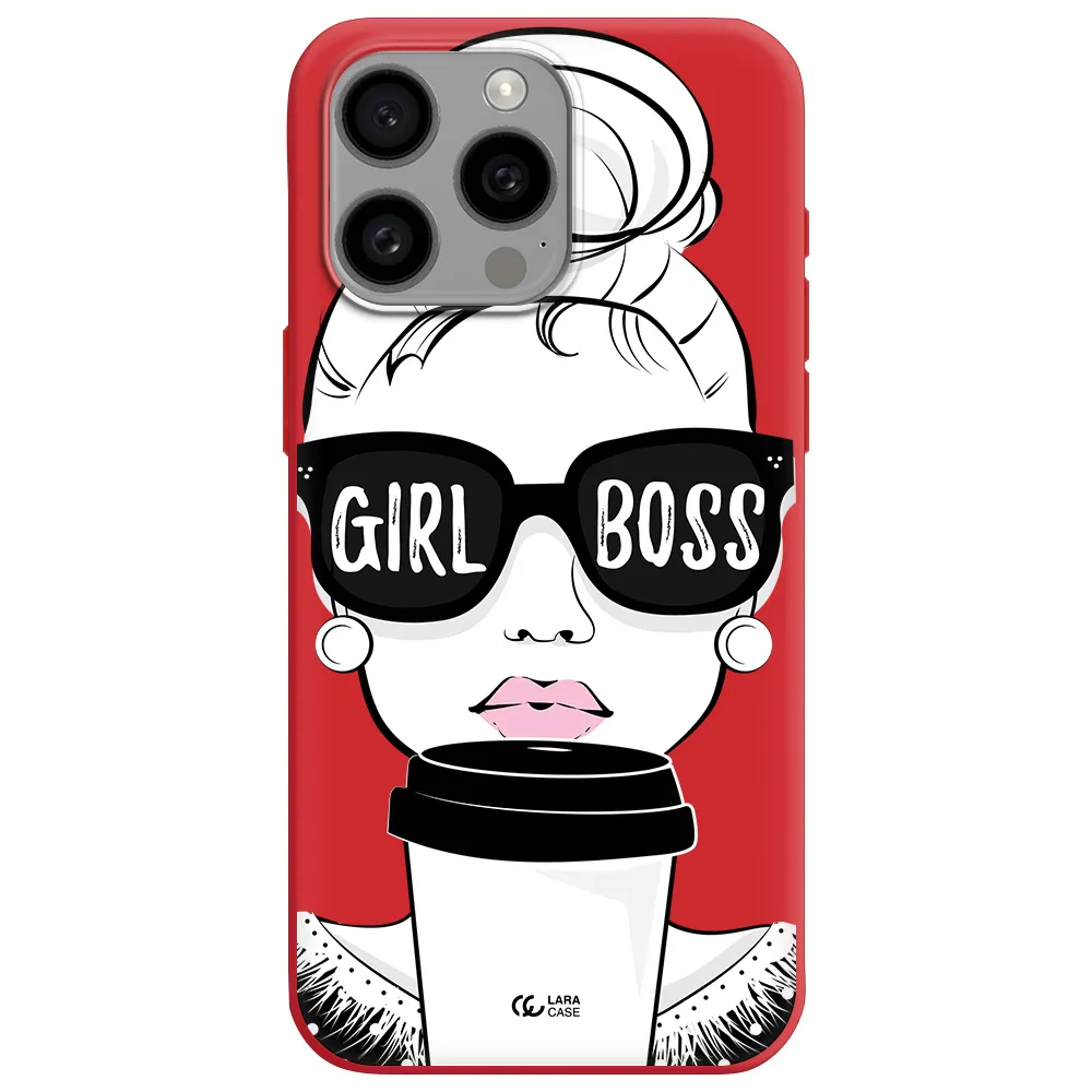 Girl Boss Apple Iphone 15 Pro Max Silicone Imperial Red Case