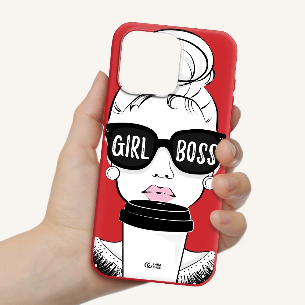 Girl Boss Apple Iphone 15 Pro Max Silicone Imperial Red Case