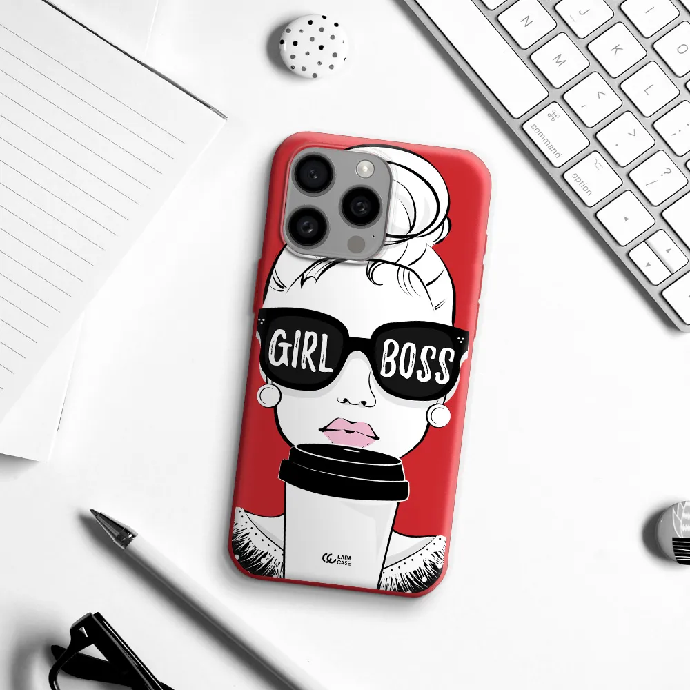 Girl Boss Apple Iphone 15 Pro Max Silicone Imperial Red Case