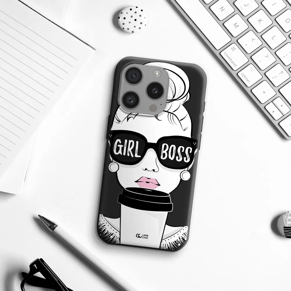Girl Boss Apple Iphone 15 Pro Silicone Black Case