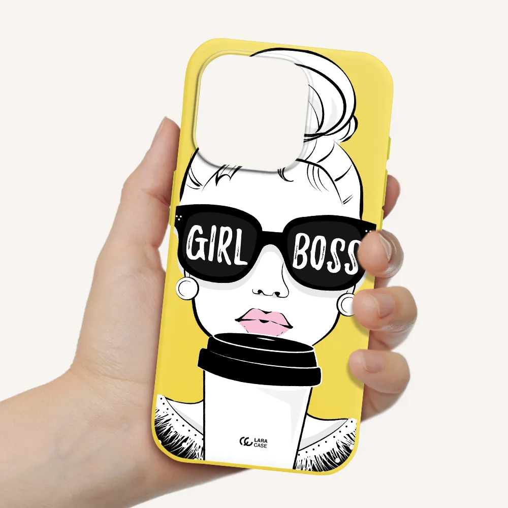 Girl Boss Apple Iphone 15 Pro Silicone Canary Yellow Case