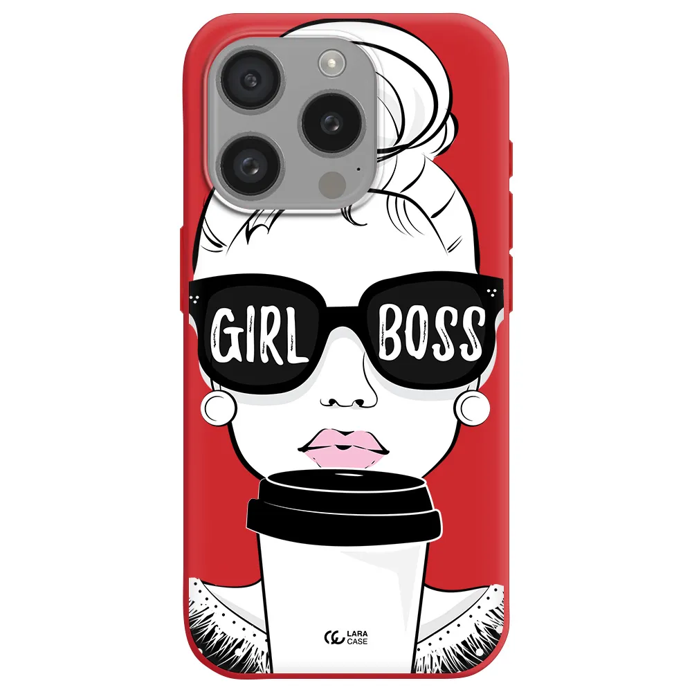 Girl Boss Apple Iphone 15 Pro Silicone Imperial Red Case