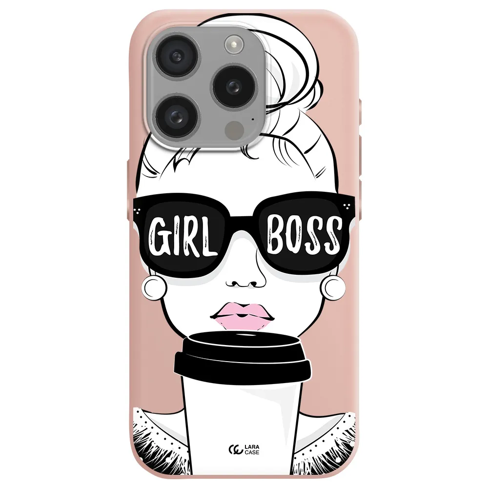 Girl Boss Apple Iphone 15 Pro Silicone Pastel Pink Case